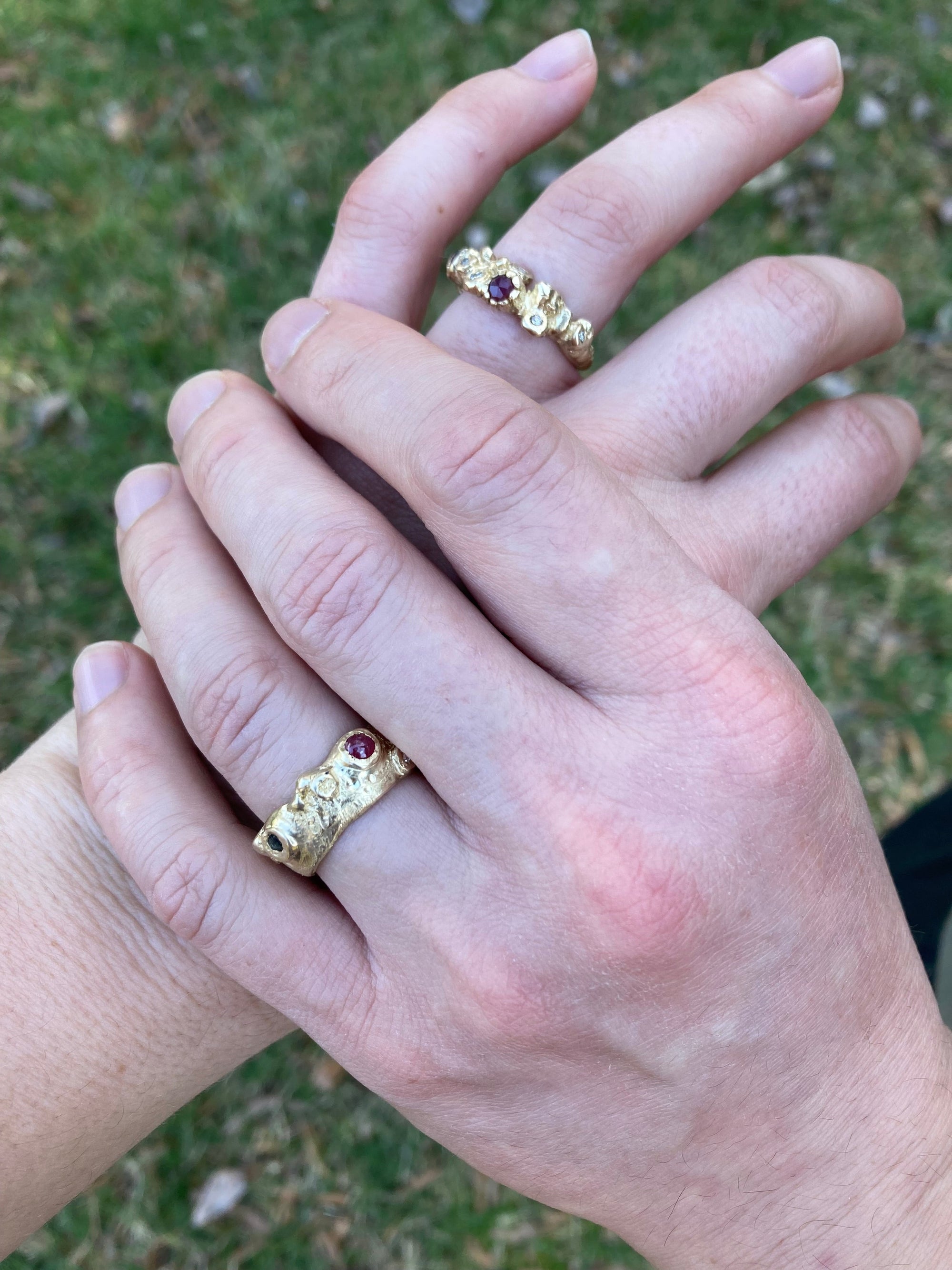 A Client Win! - A wedding ring set inspired by coral