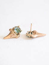 Load image into Gallery viewer, Tourmaline Shark Tooth Earrings