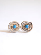 Load image into Gallery viewer, Spiraling Shell Turquoise Stud Earrings