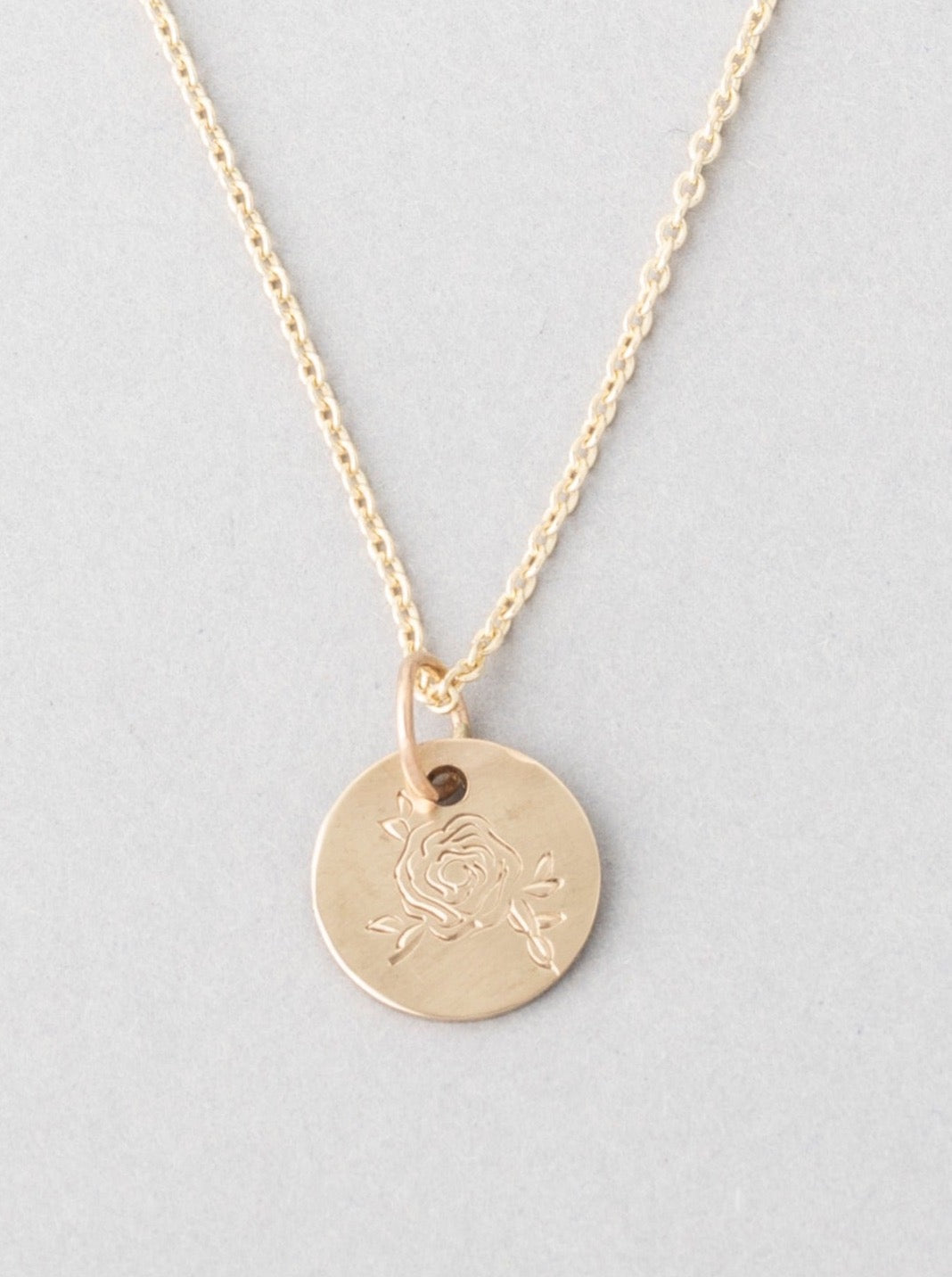 Hand Engraved Rose Pendant