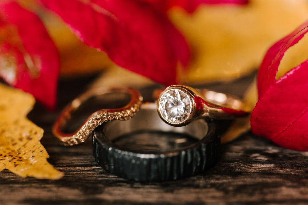 Custom engagement and wedding band by Kate Furman