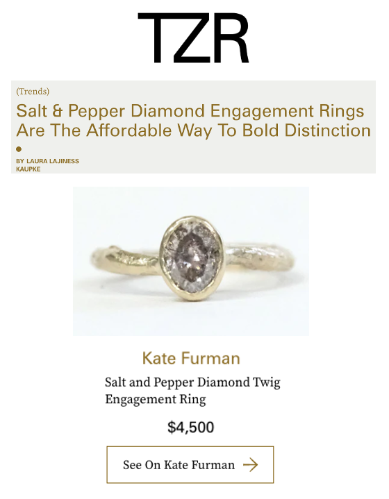 Salt and Pepper Diamond Engagement Rings featured at The Zoe Report