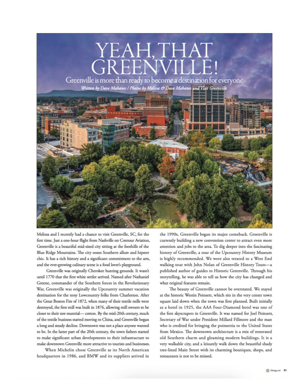 Sophisticated Living Nashville shares what to do in Greenville, SC