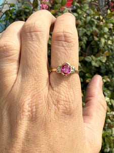 Pink Sapphire with Champagne Diamond Engagement or Special Occasion Ring