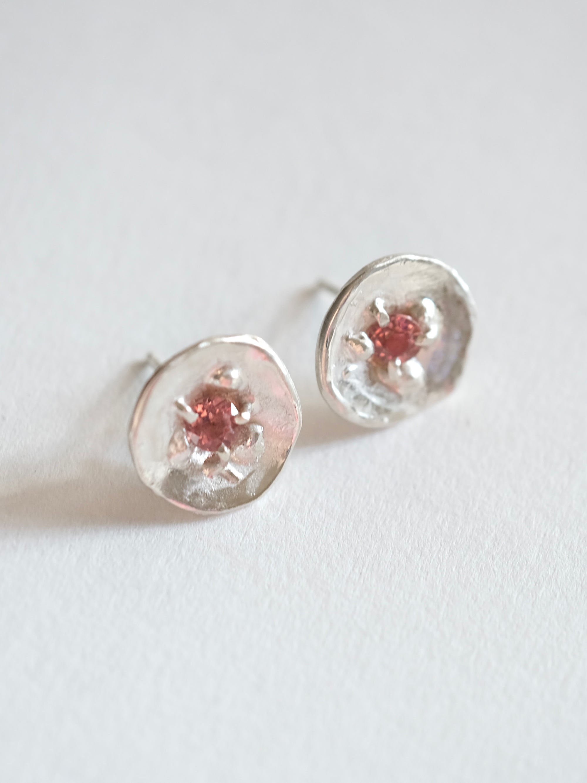 Pink Tourmaline Stud Earrings