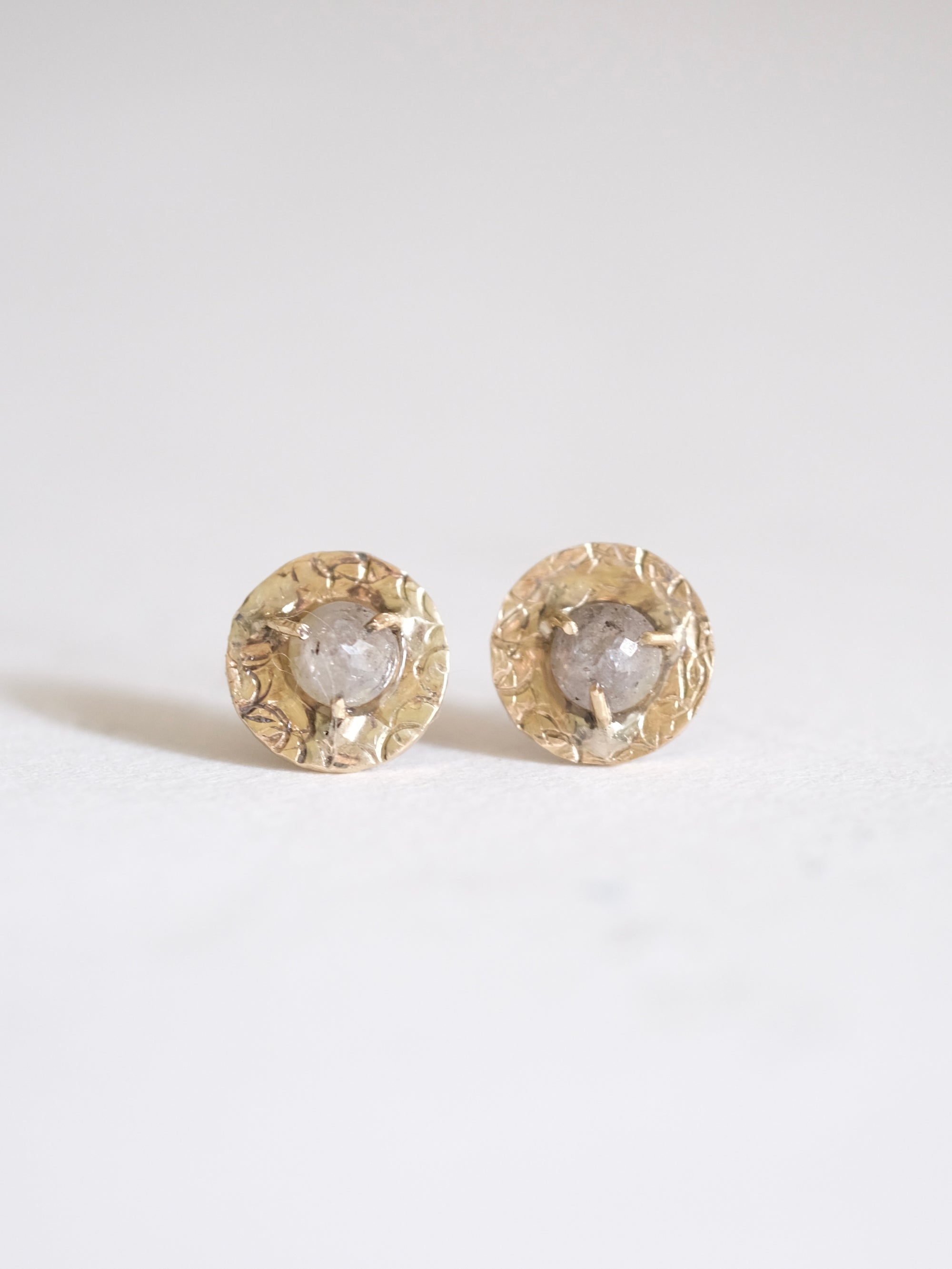 Grey Rosecut Diamond Stud Earrings