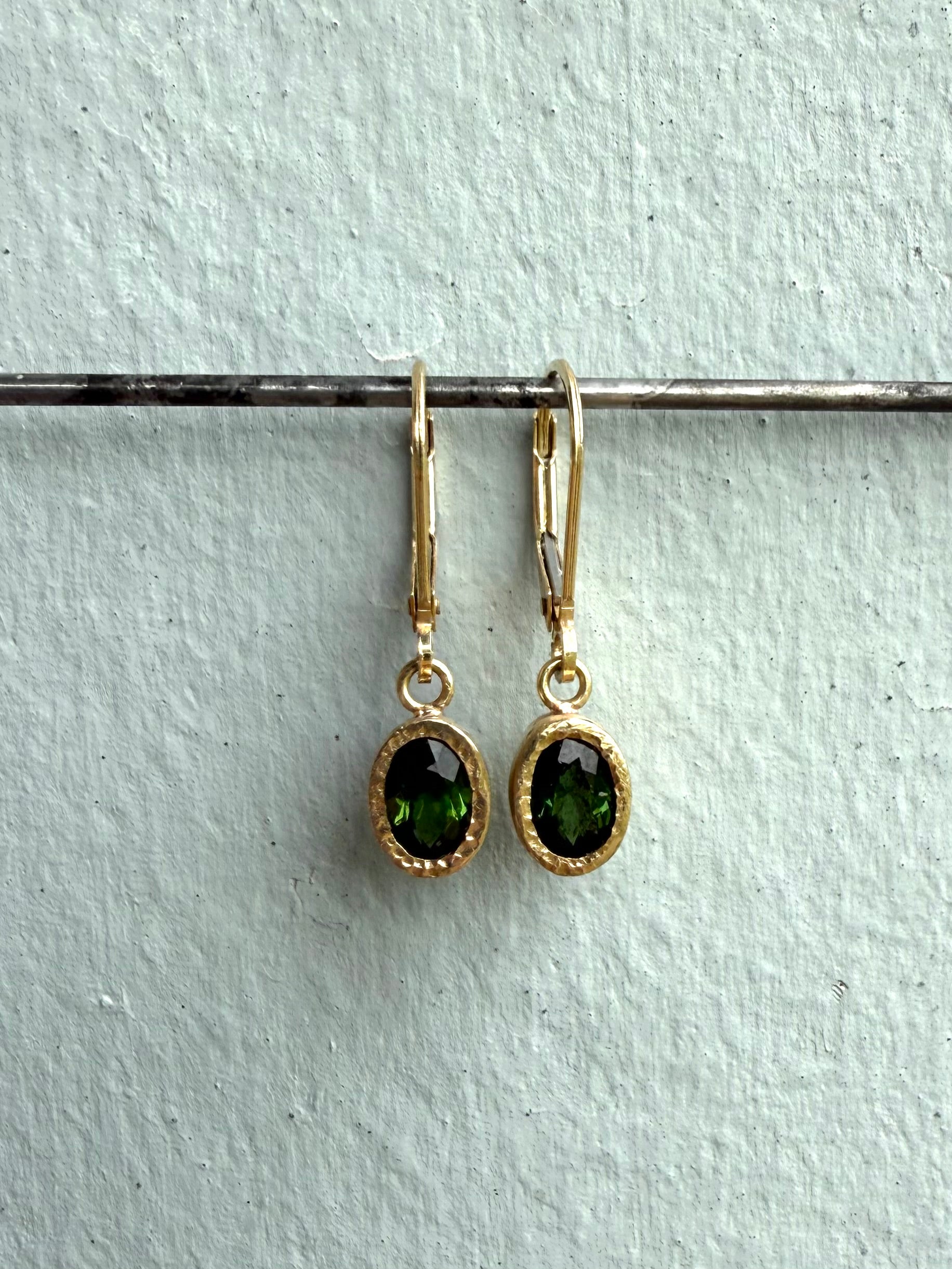 Green Tourmaline Drop Earrings