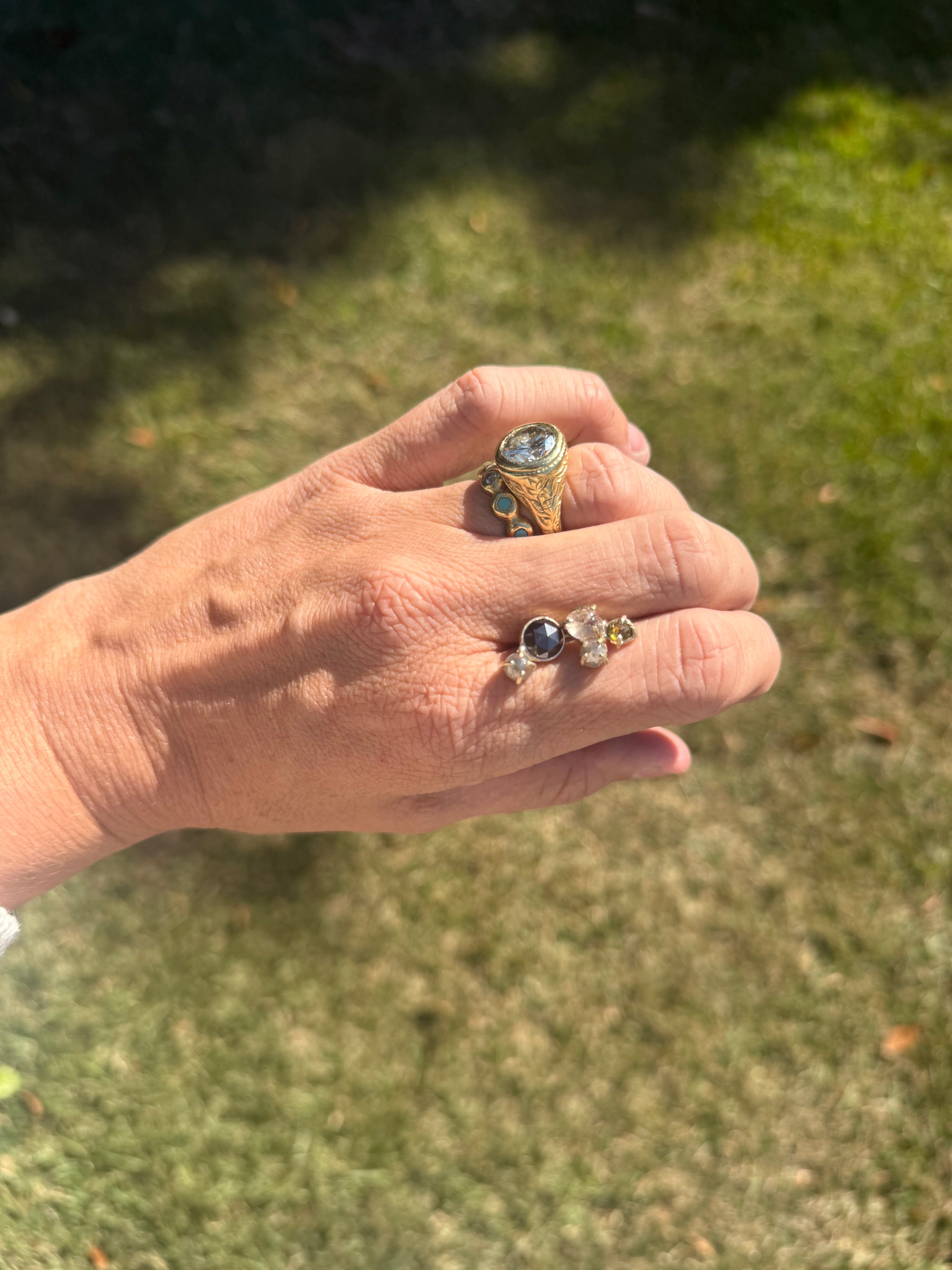 Asymmetrical Diamond Stud Earrings