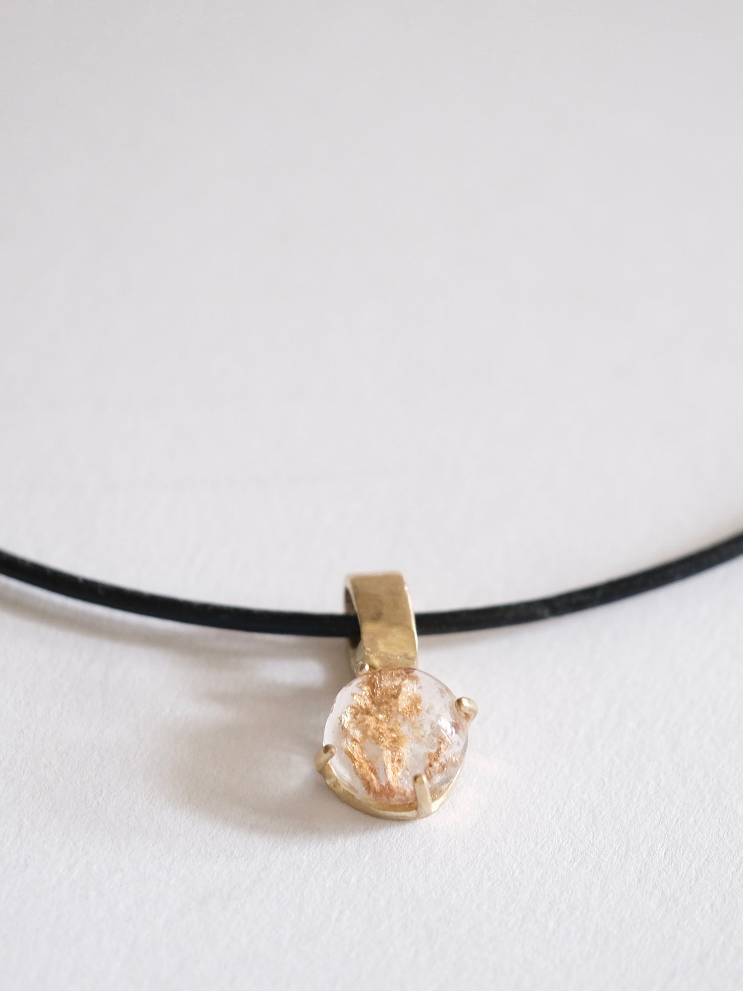 Scenic Quartz Pendant on Black Cord