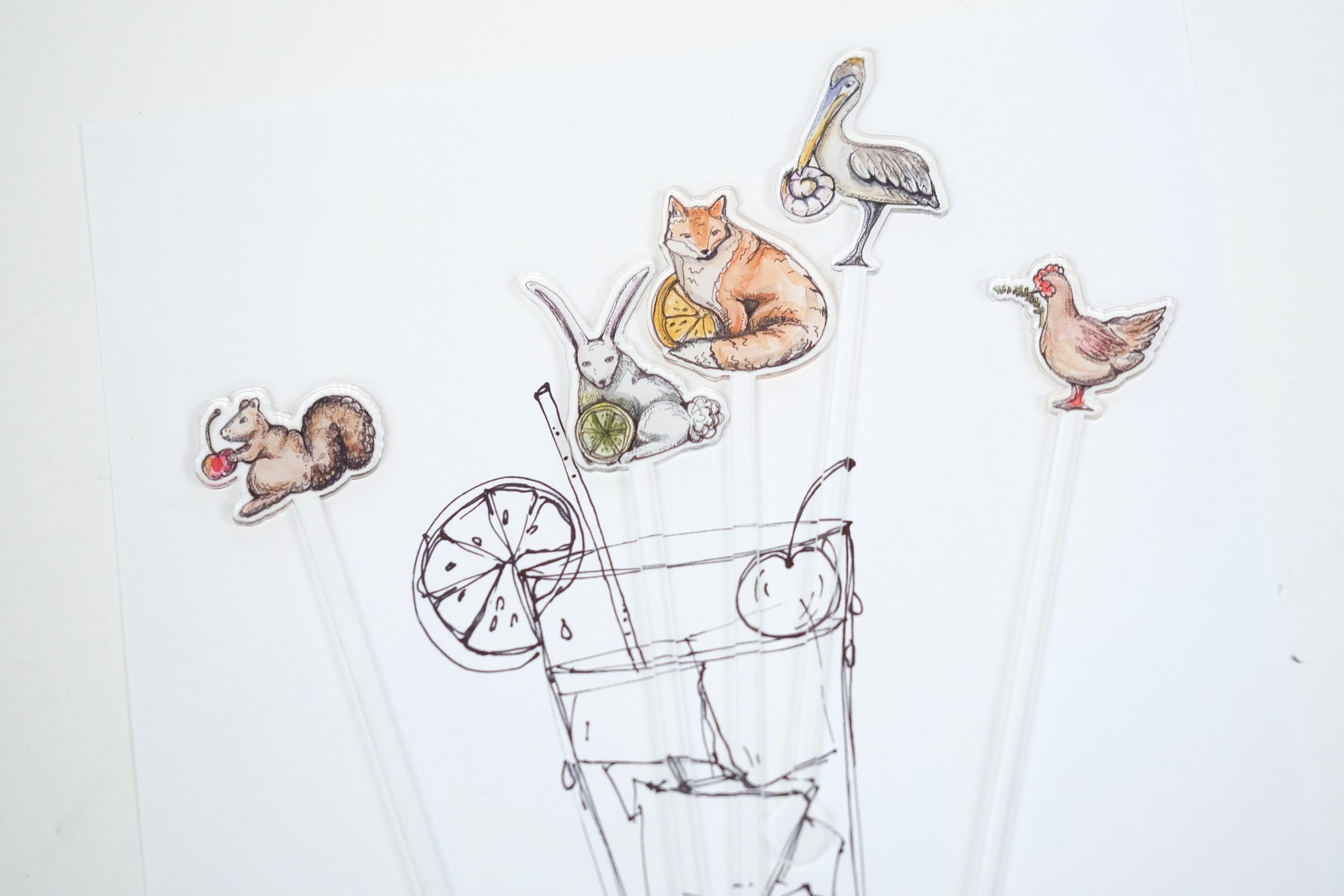Critters & Garnishes Acrylic Drink Stirrers