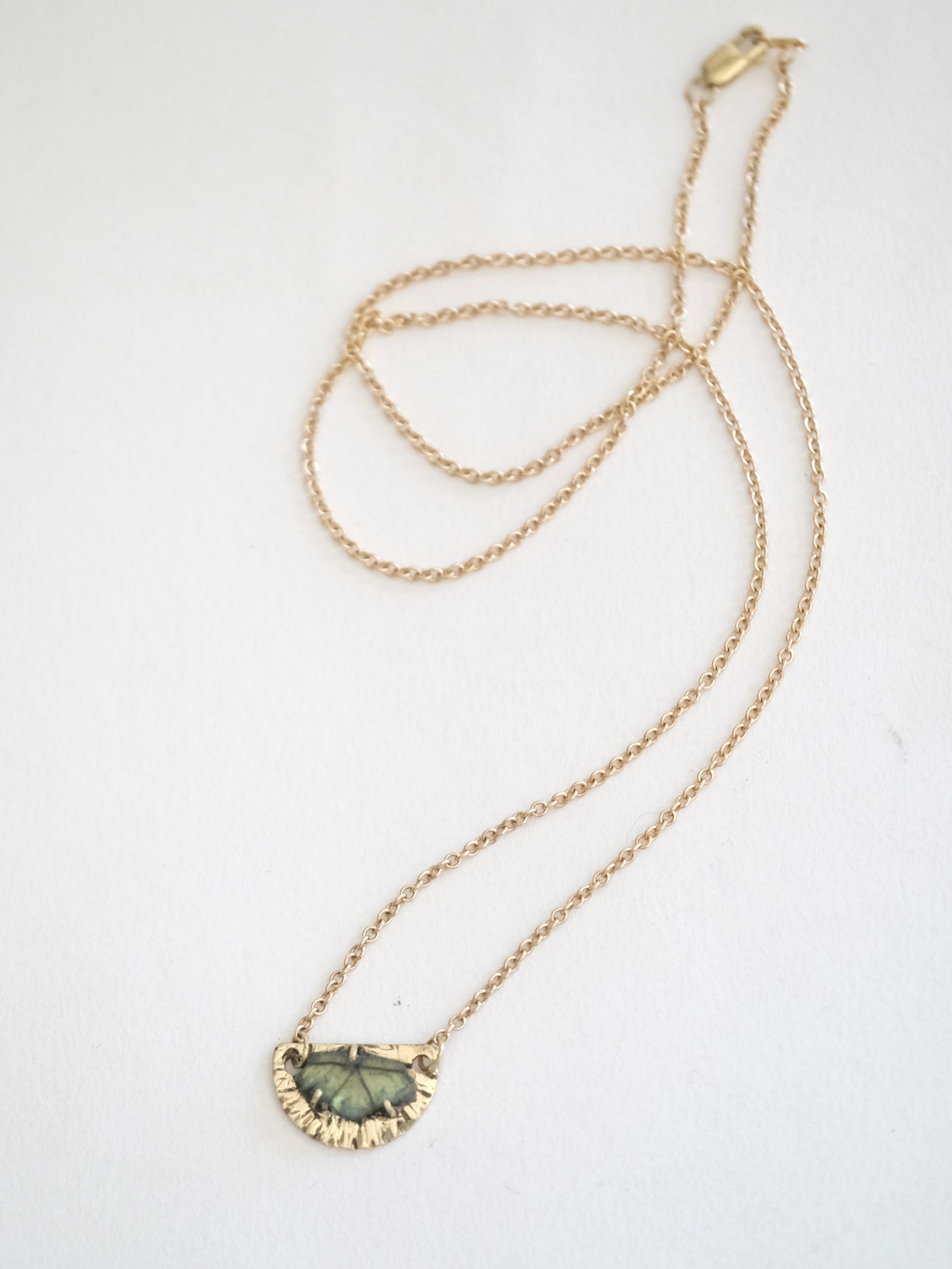 Trapiche Emerald Slice Pendant