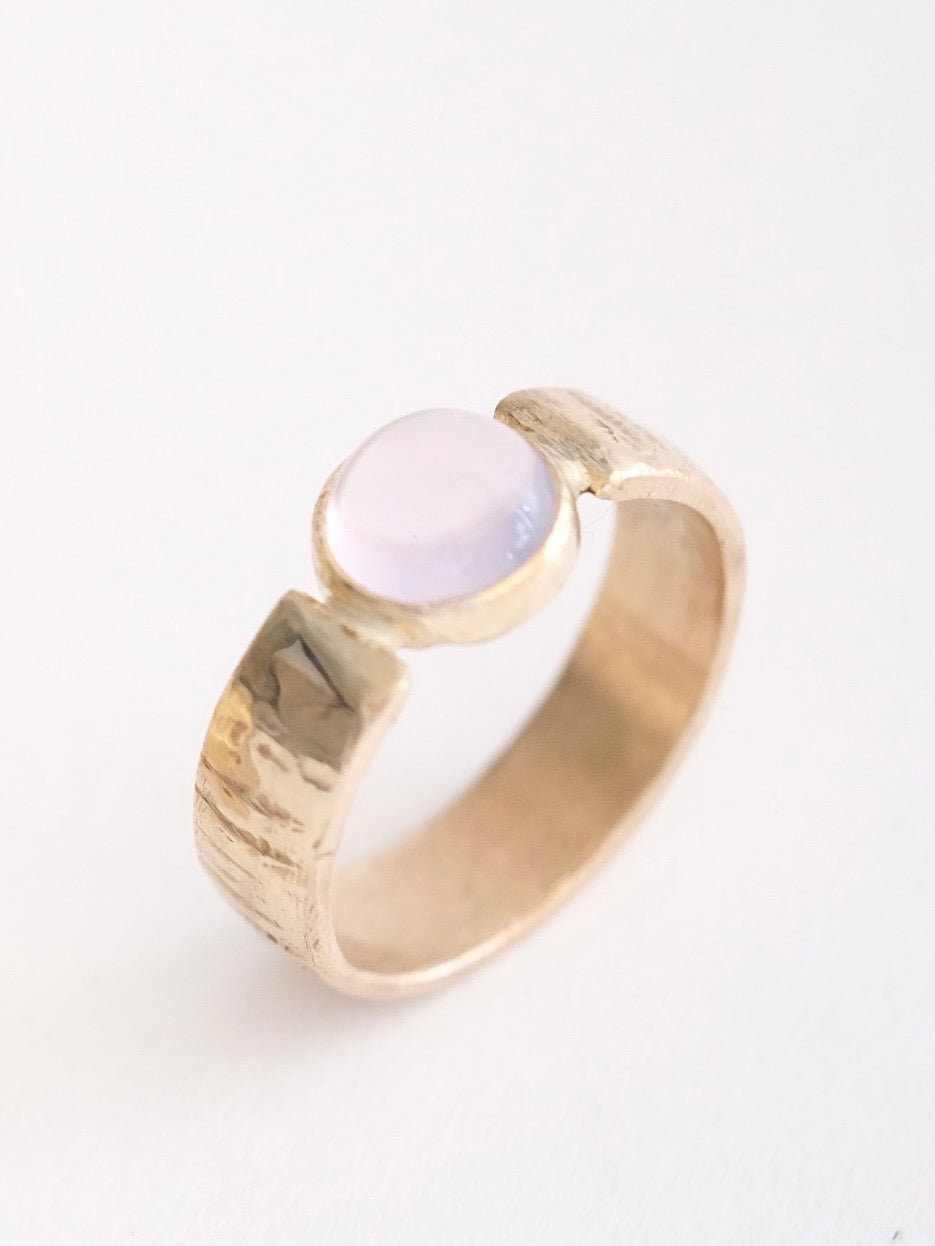 Lavender Moon Quartz Cigar Band Ring