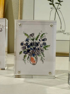 Tiny Flower Drawings in Acrylic Frames