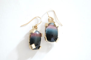 Bicolored Tourmaline Dangle Earrings