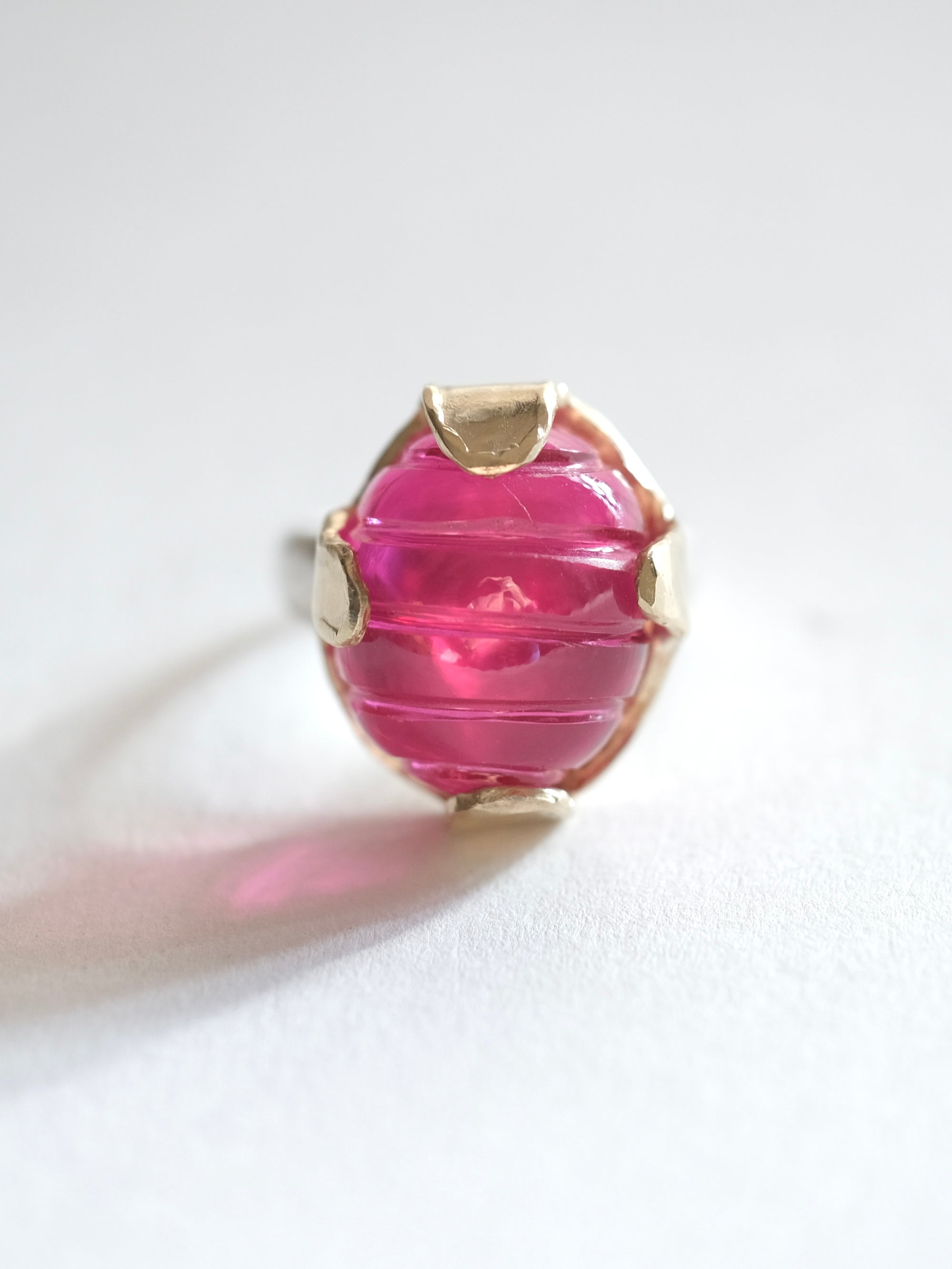 Carved Ruby Ring