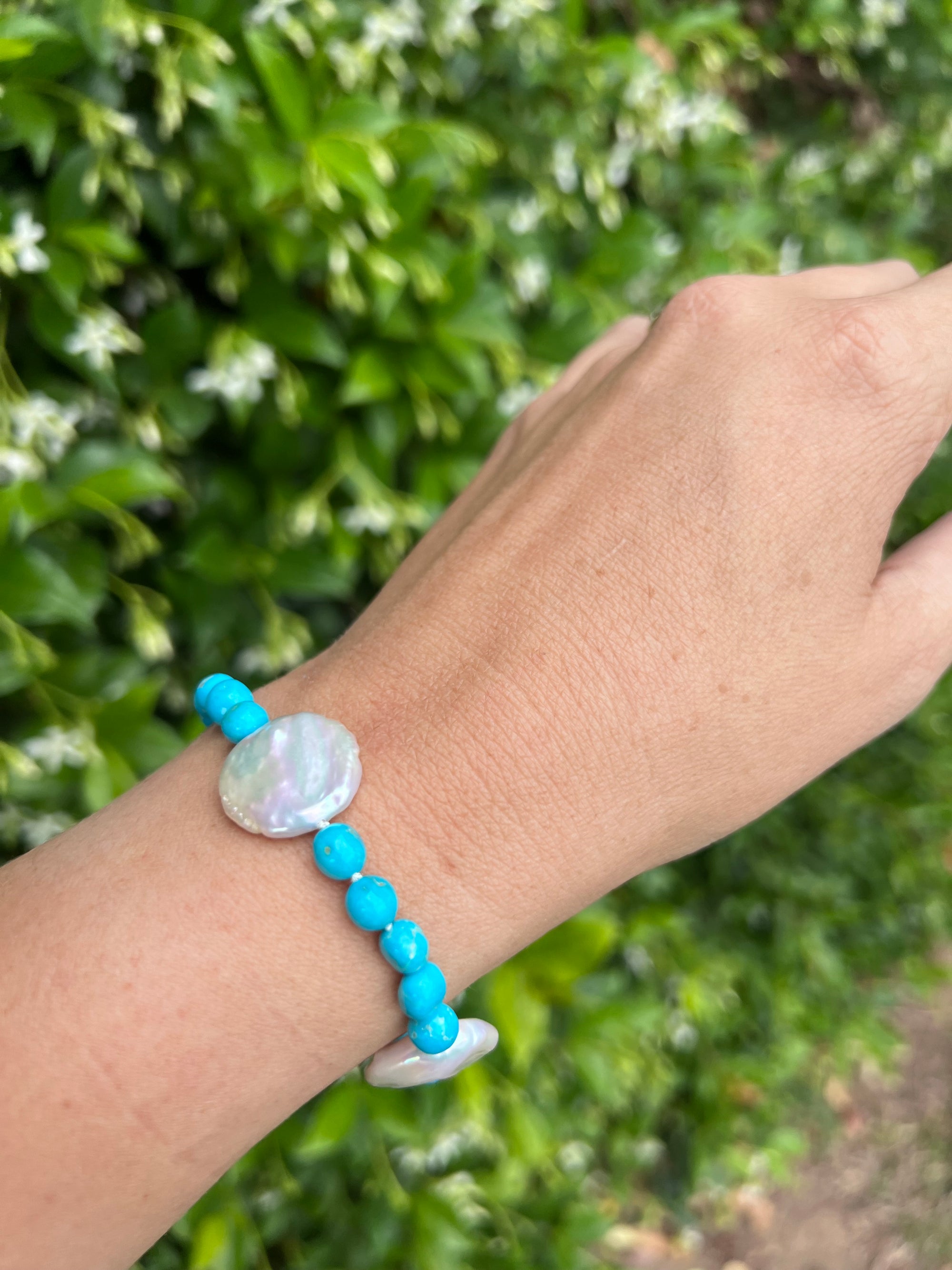 Turquoise and Pearl Bracelet