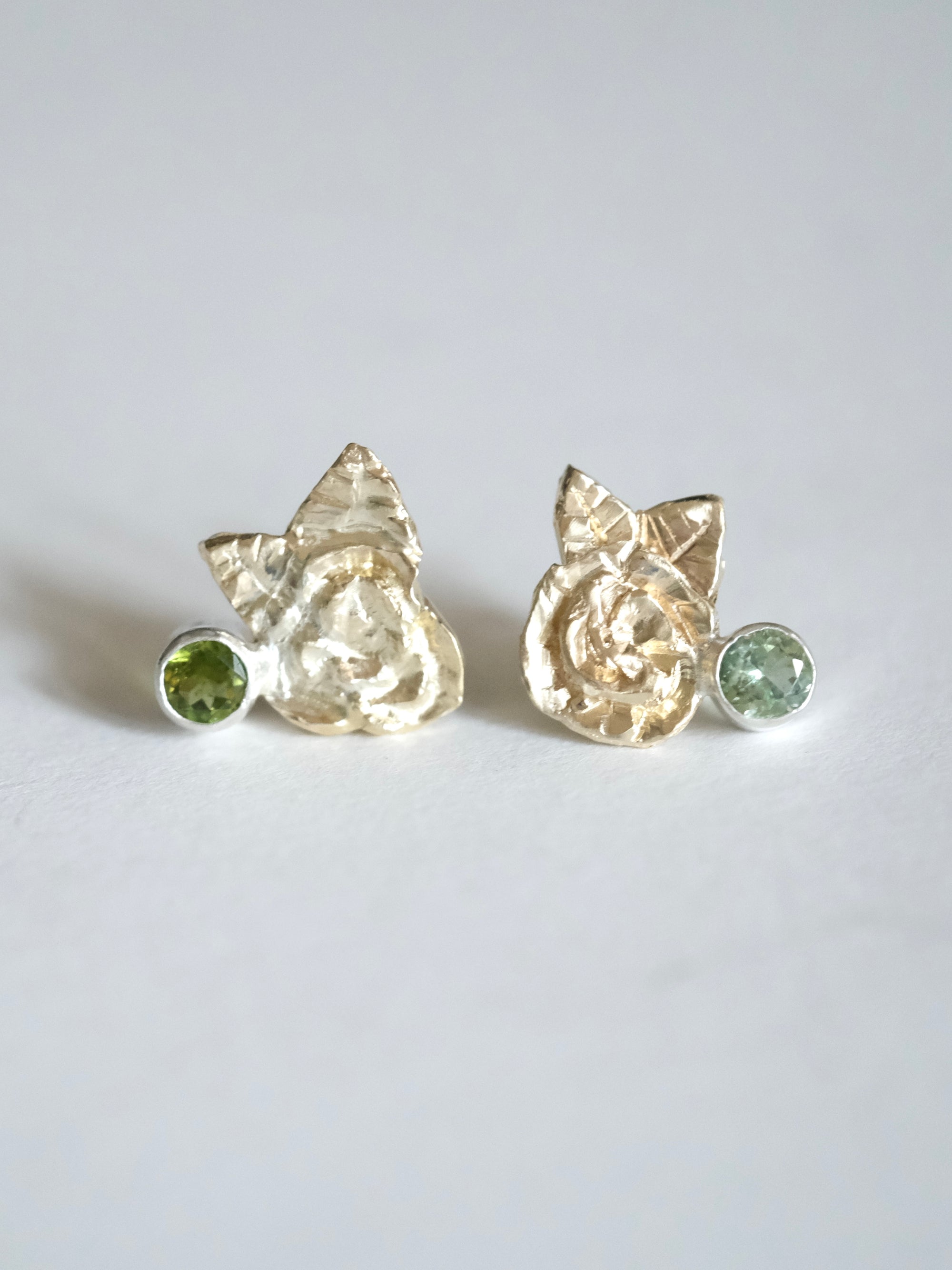 Tourmaline Rose Stud Earrings