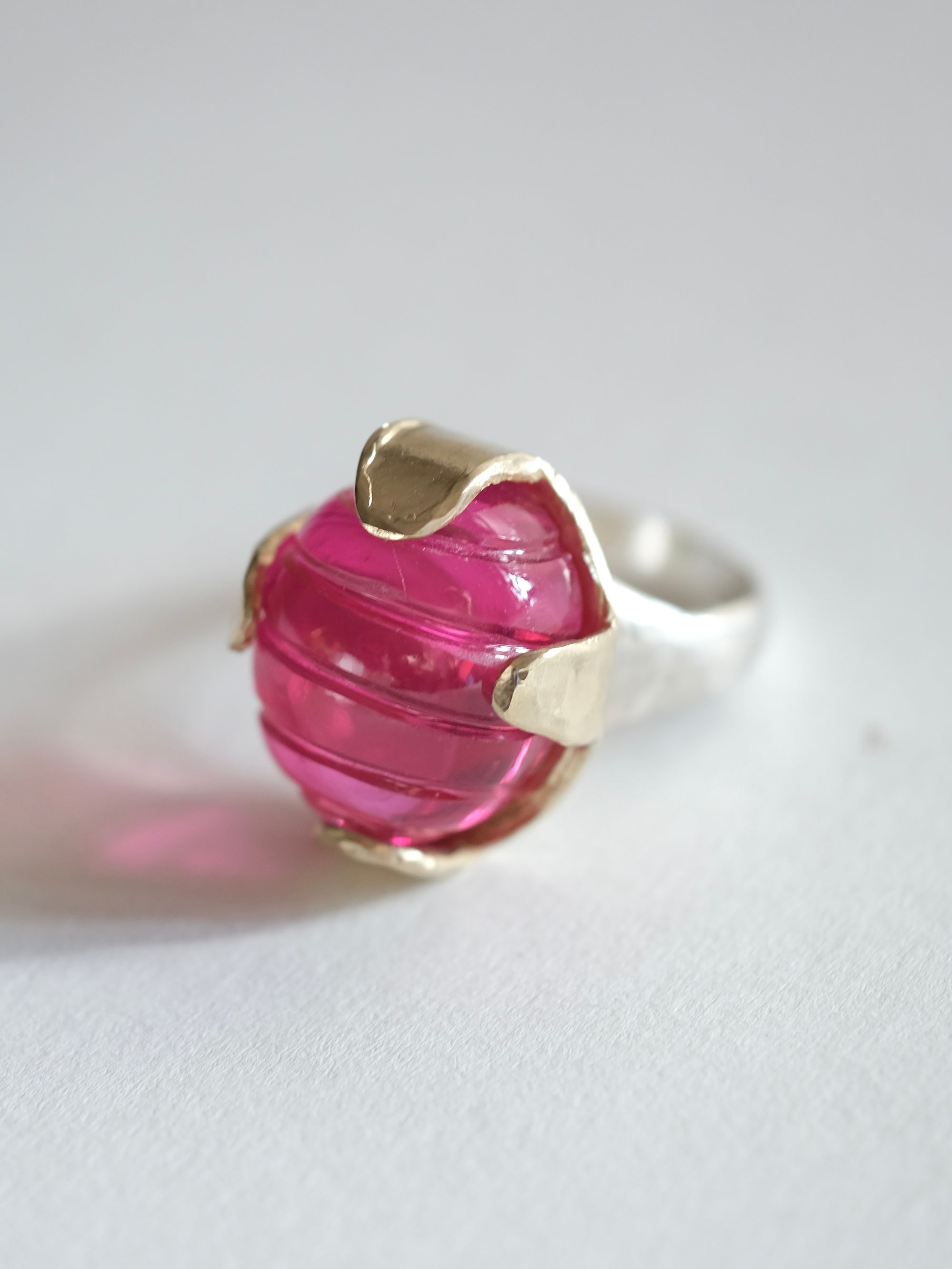 Carved Ruby Ring