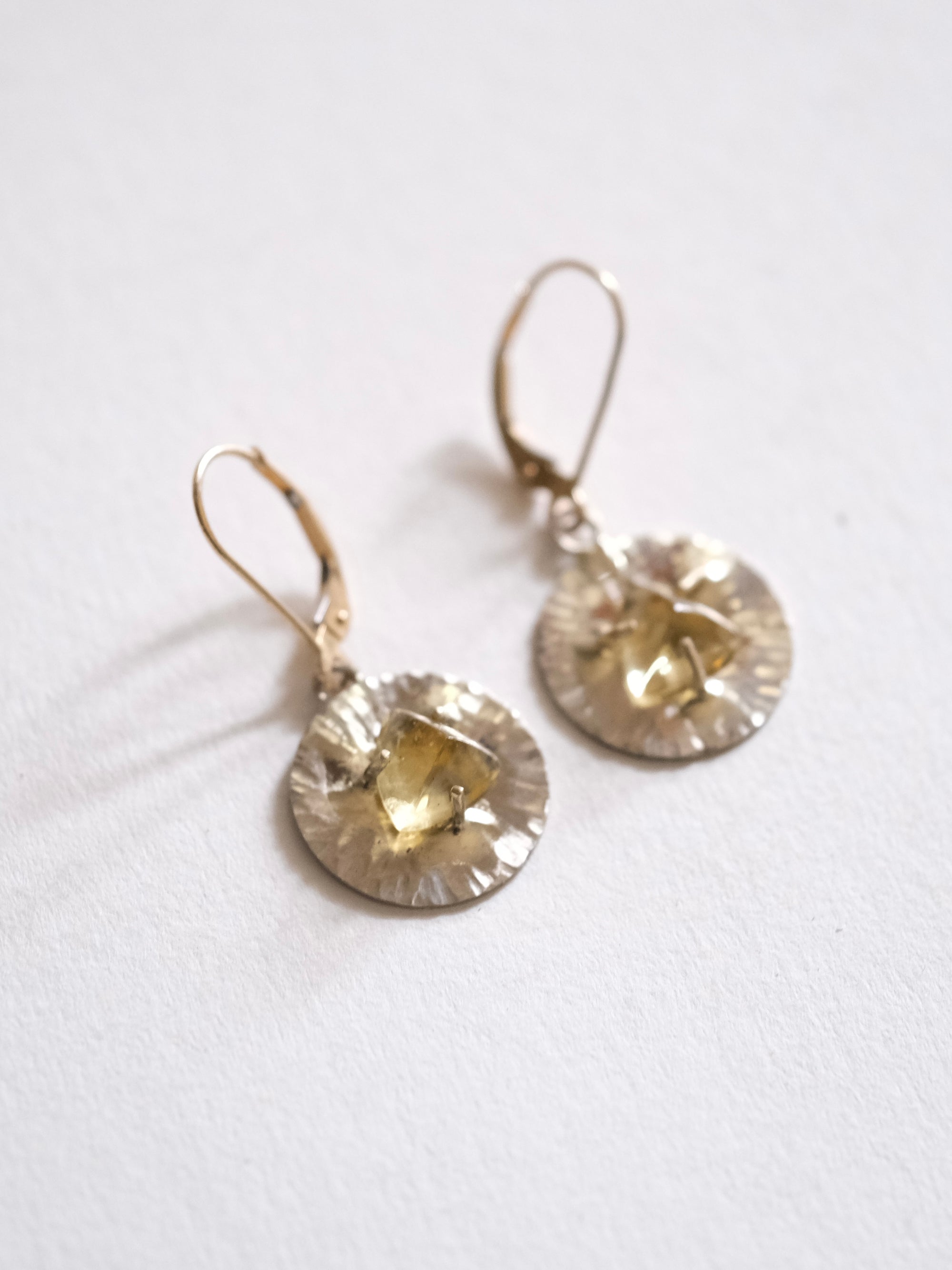 Yellow Topaz Dangling Earrings