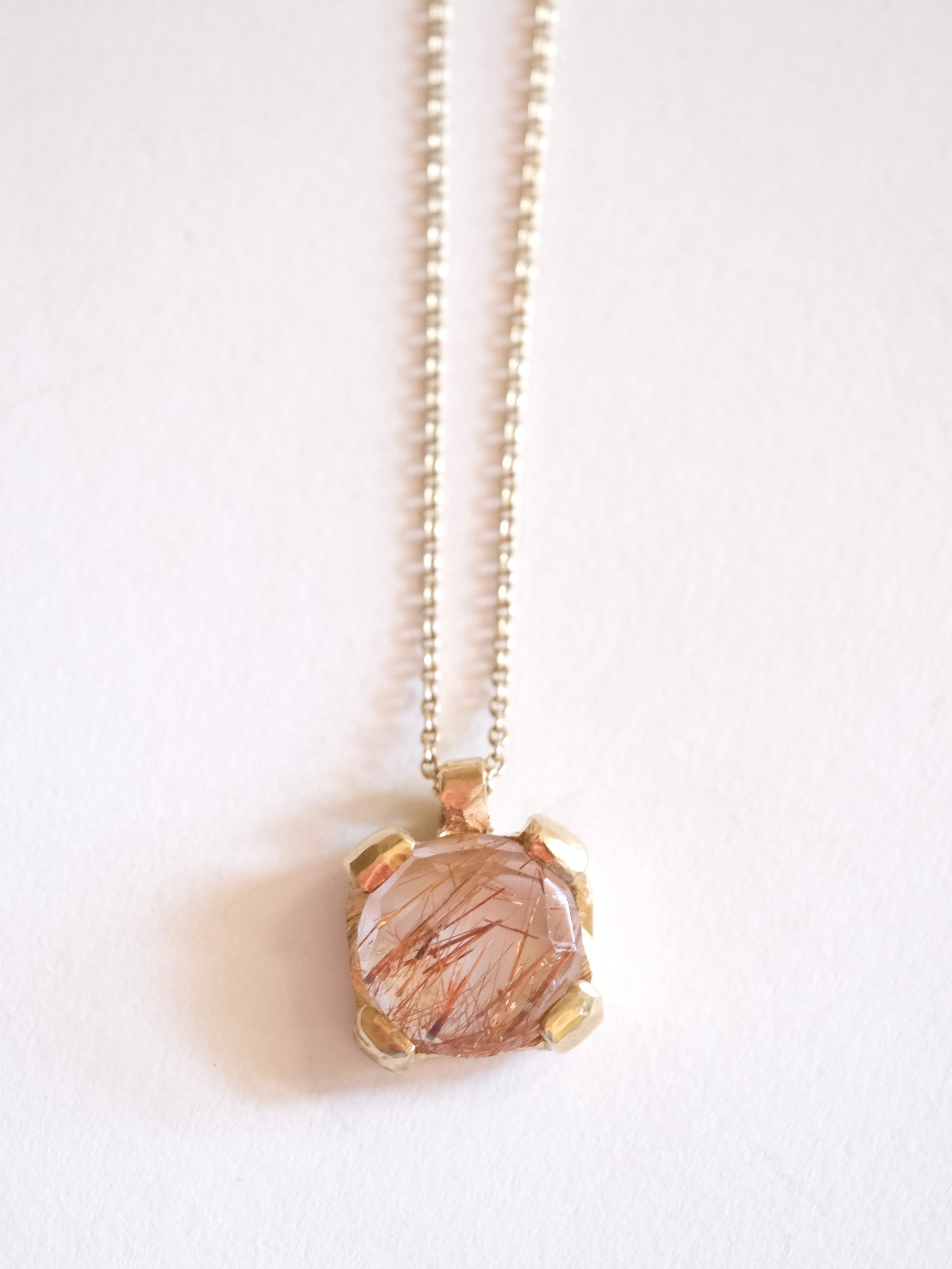 Rounded Rutilated Quartz Pendant