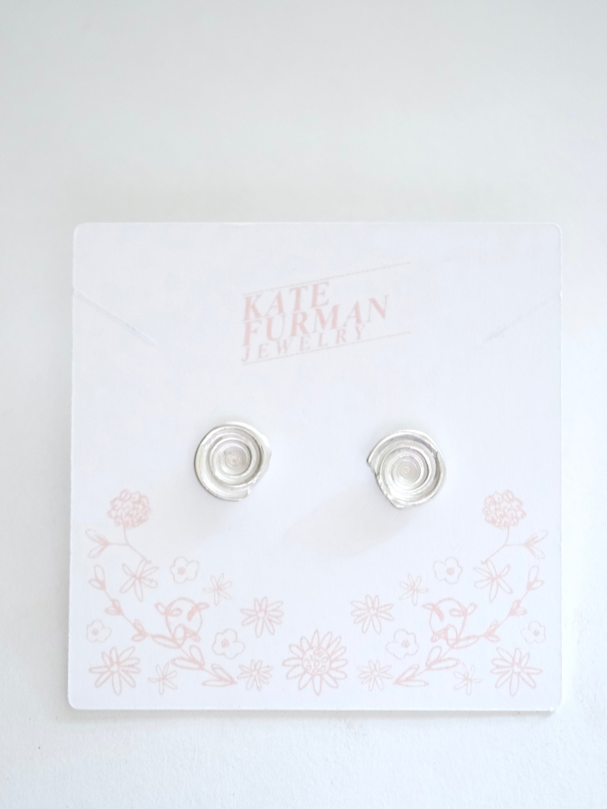 Spiraling Shell Turquoise Stud Earrings