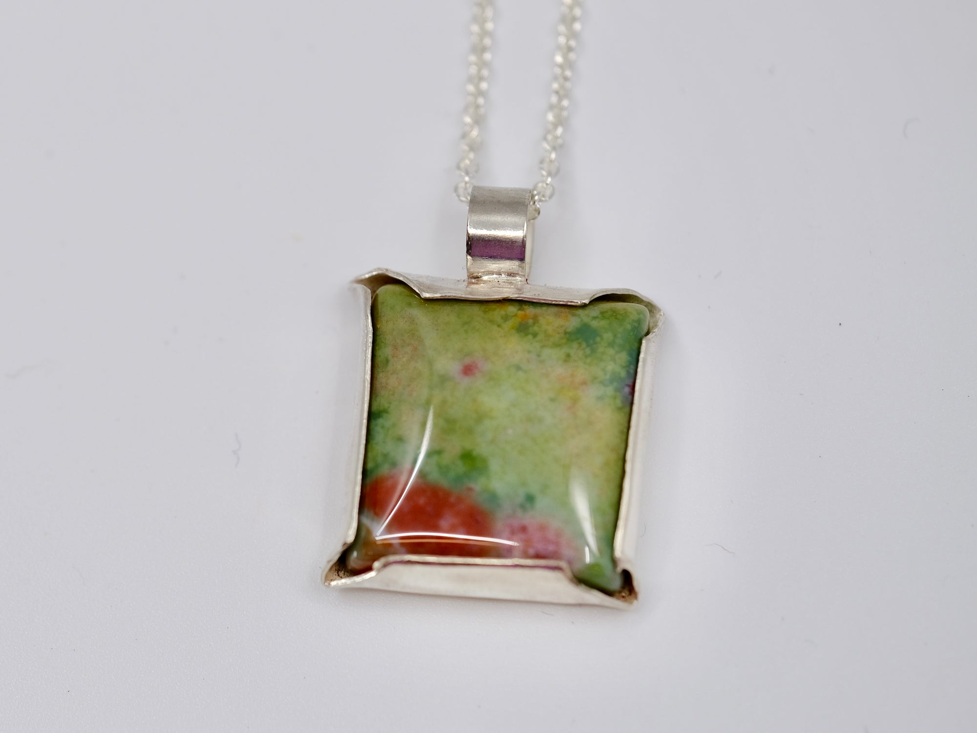 Fuchsite Square Pendant