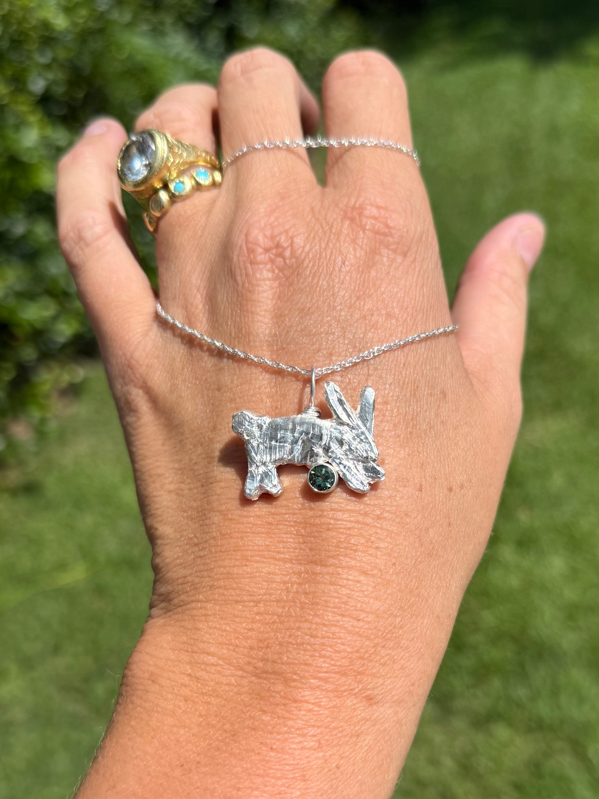 Green Bunny Pendant