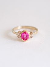 Load image into Gallery viewer, Pink Sapphire with Champagne Diamond Engagement or Special Occasion Ring
