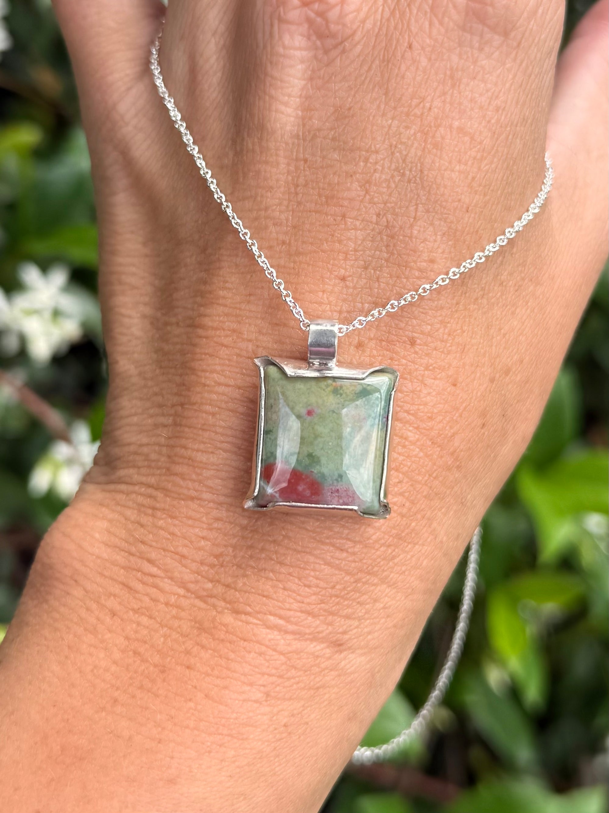 Fuchsite Square Pendant