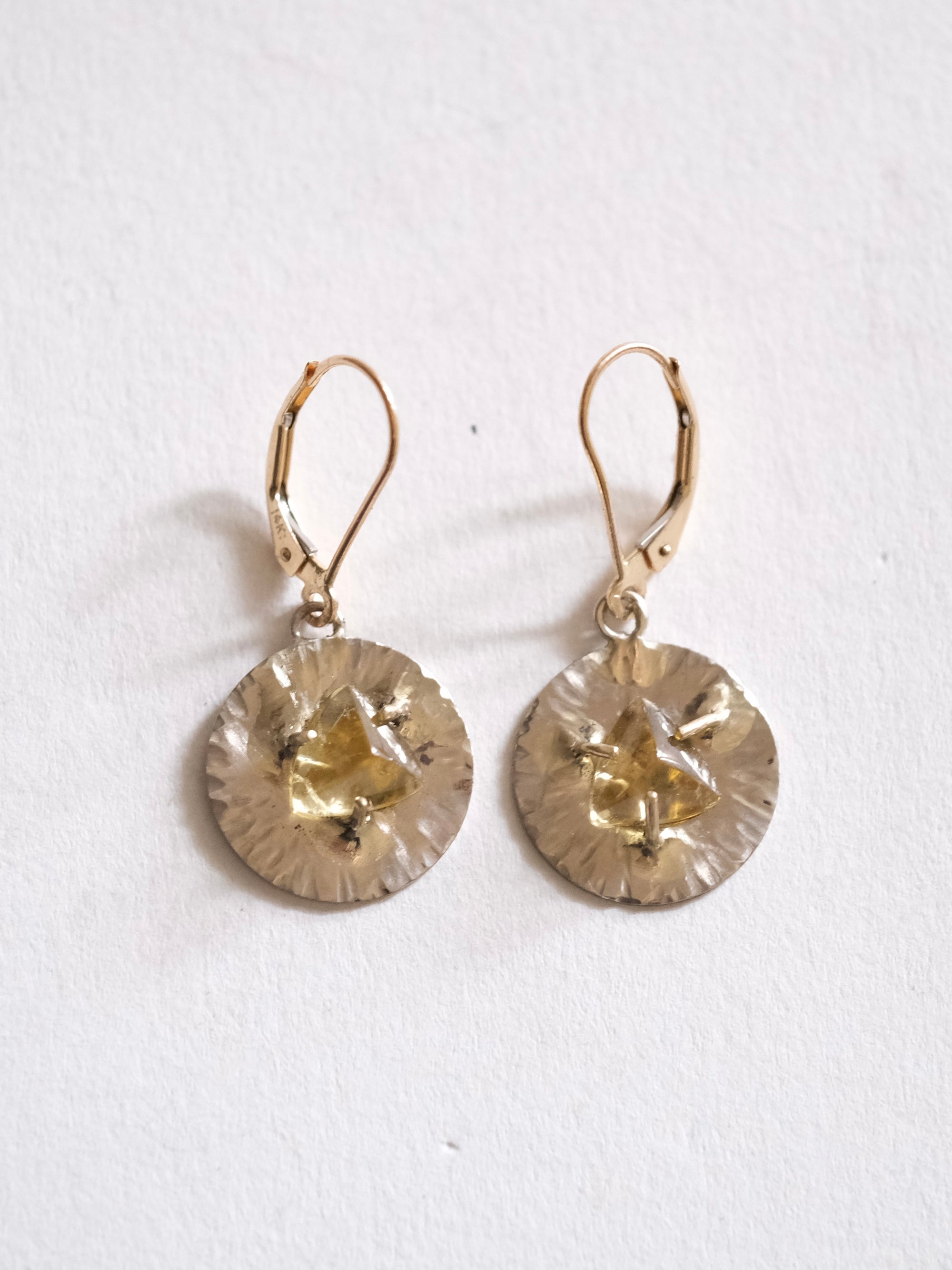 Yellow Topaz Dangling Earrings