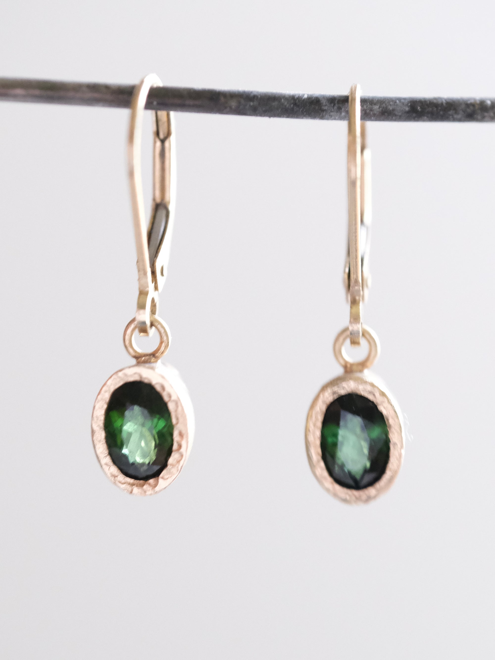Green Tourmaline Drop Earrings