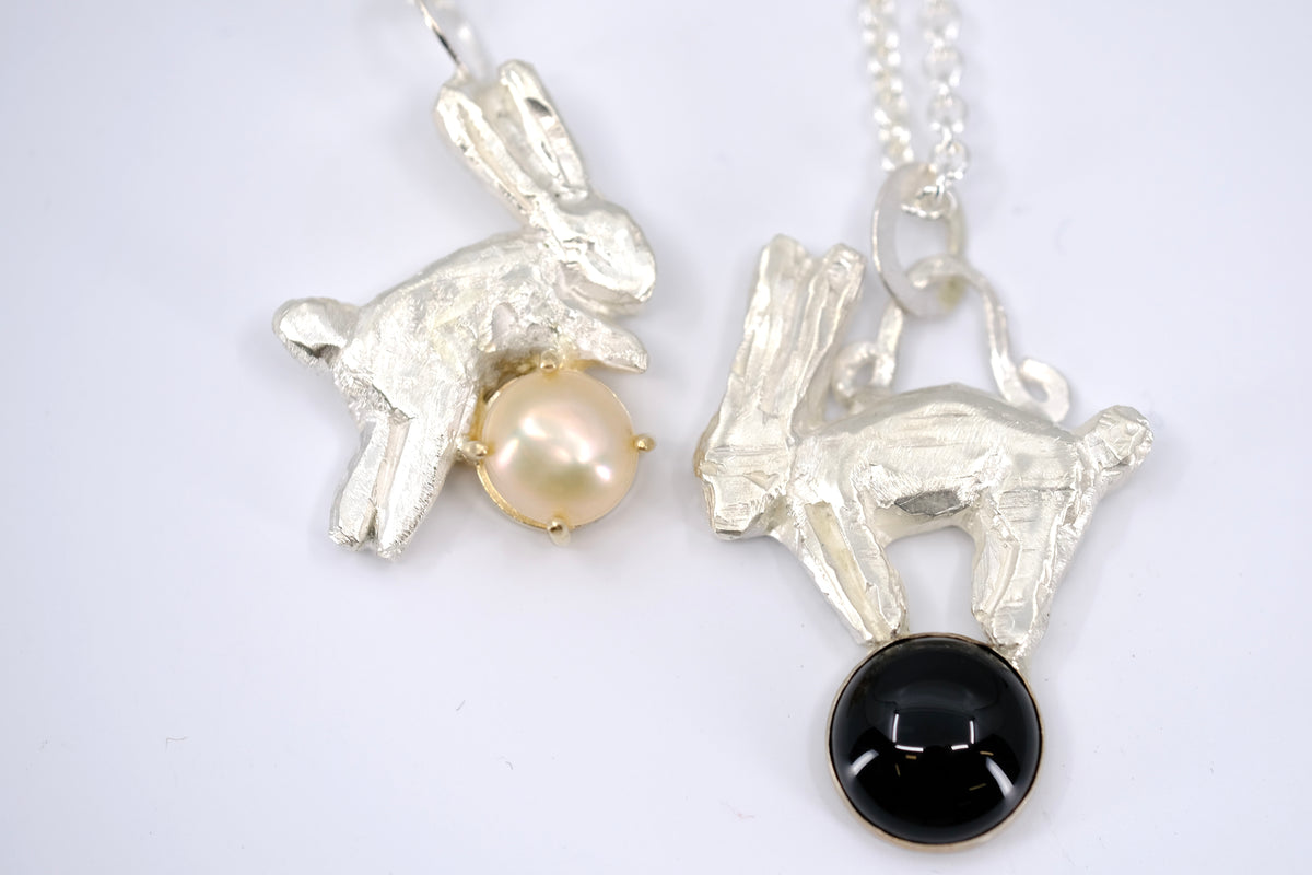 Onyx Bunny Pendant