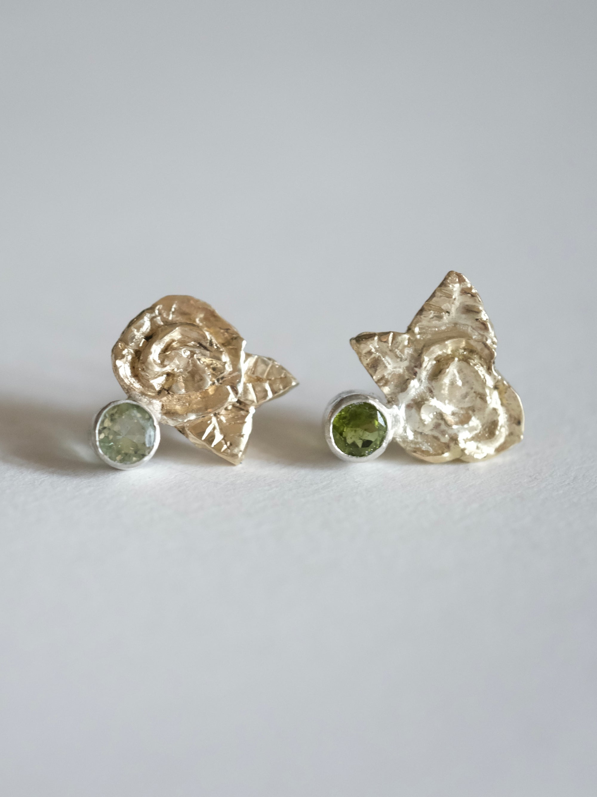 Tourmaline Rose Stud Earrings
