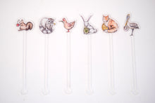 Load image into Gallery viewer, Critters &amp; Garnishes Acrylic Drink Stirrers
