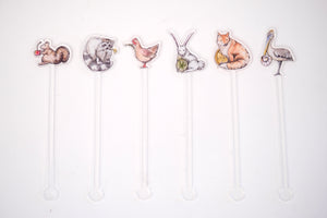 Critters & Garnishes Acrylic Drink Stirrers