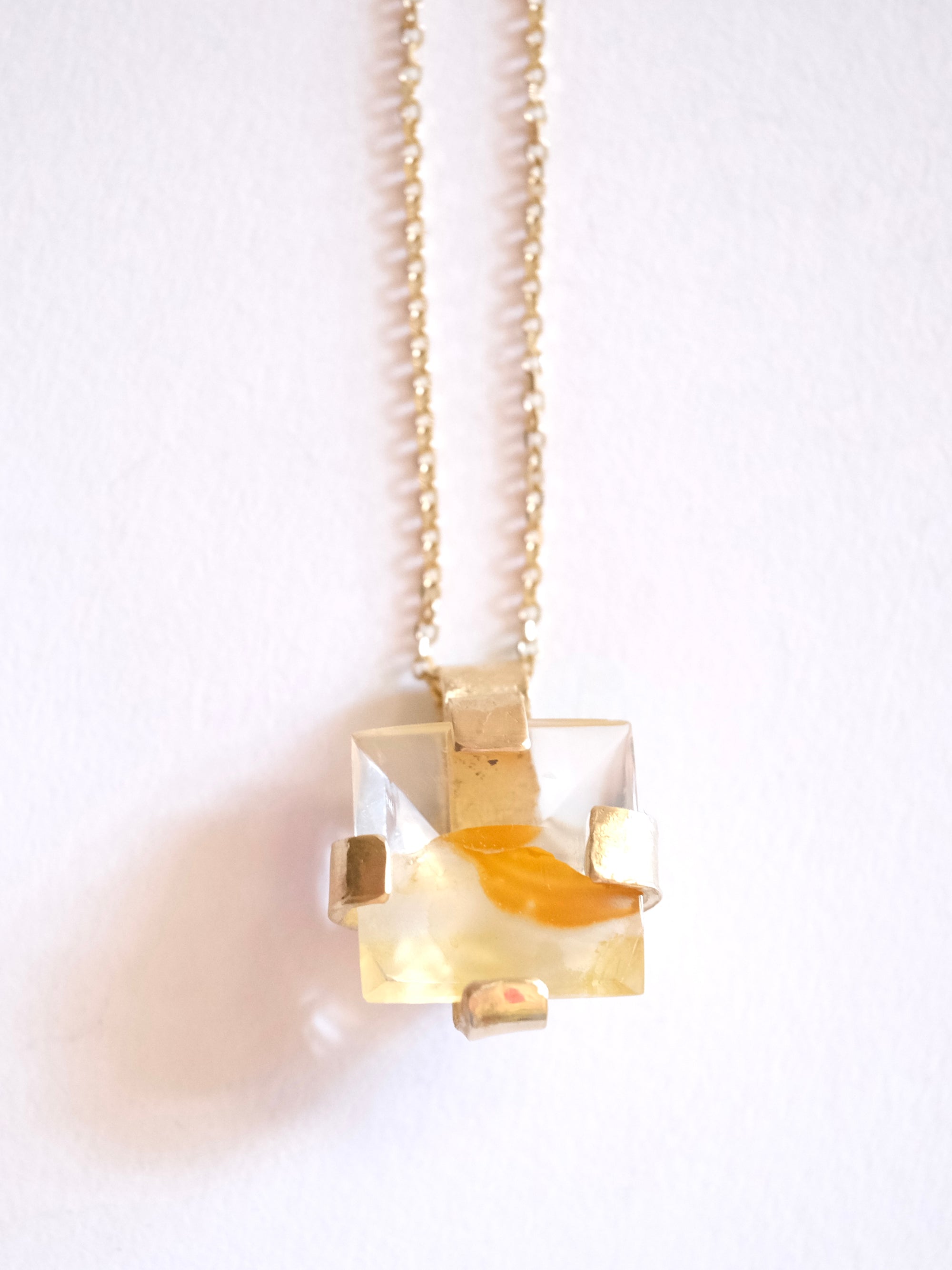Geometric Hematoid Quartz Pendant