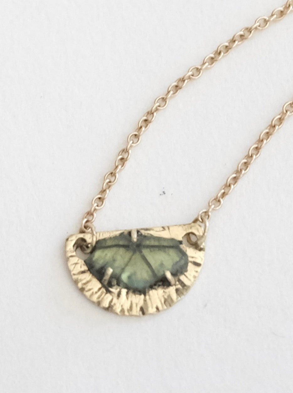 Trapiche Emerald Slice Pendant