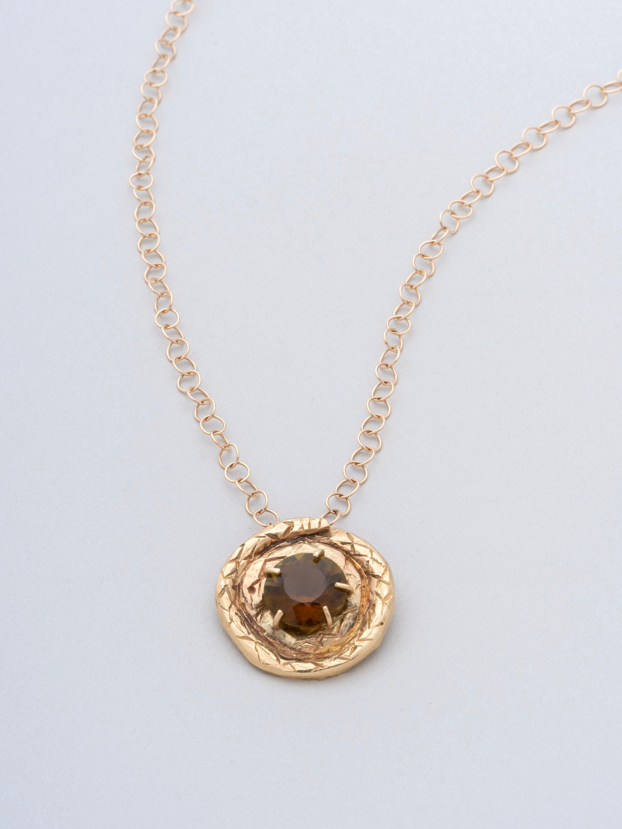 Circling Snake Fancy Tourmaline Pendant on Chain