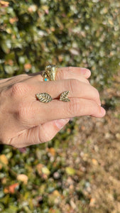 Gold Leaf Stud Earrings