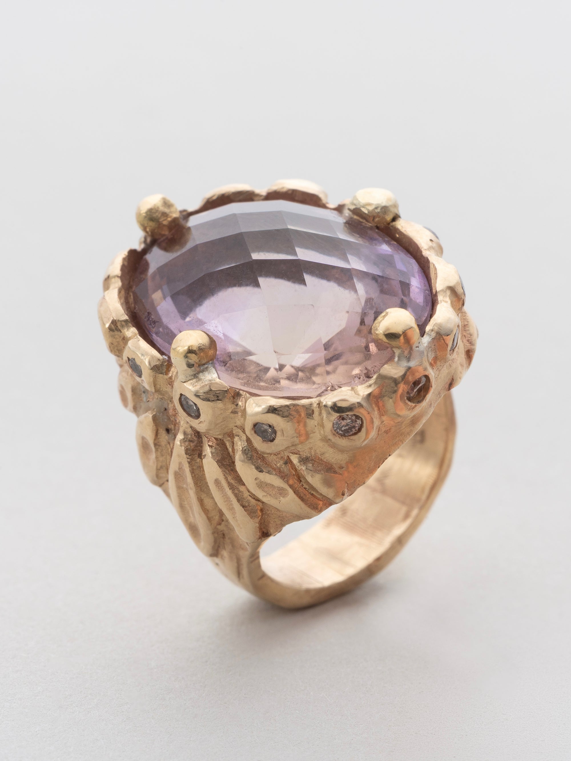 Ametrine and Diamond Statement Ring