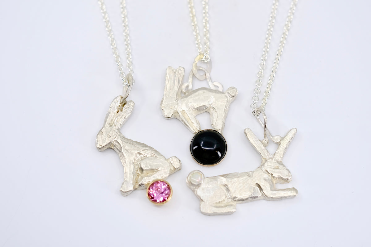 Opal Bunny Pendant