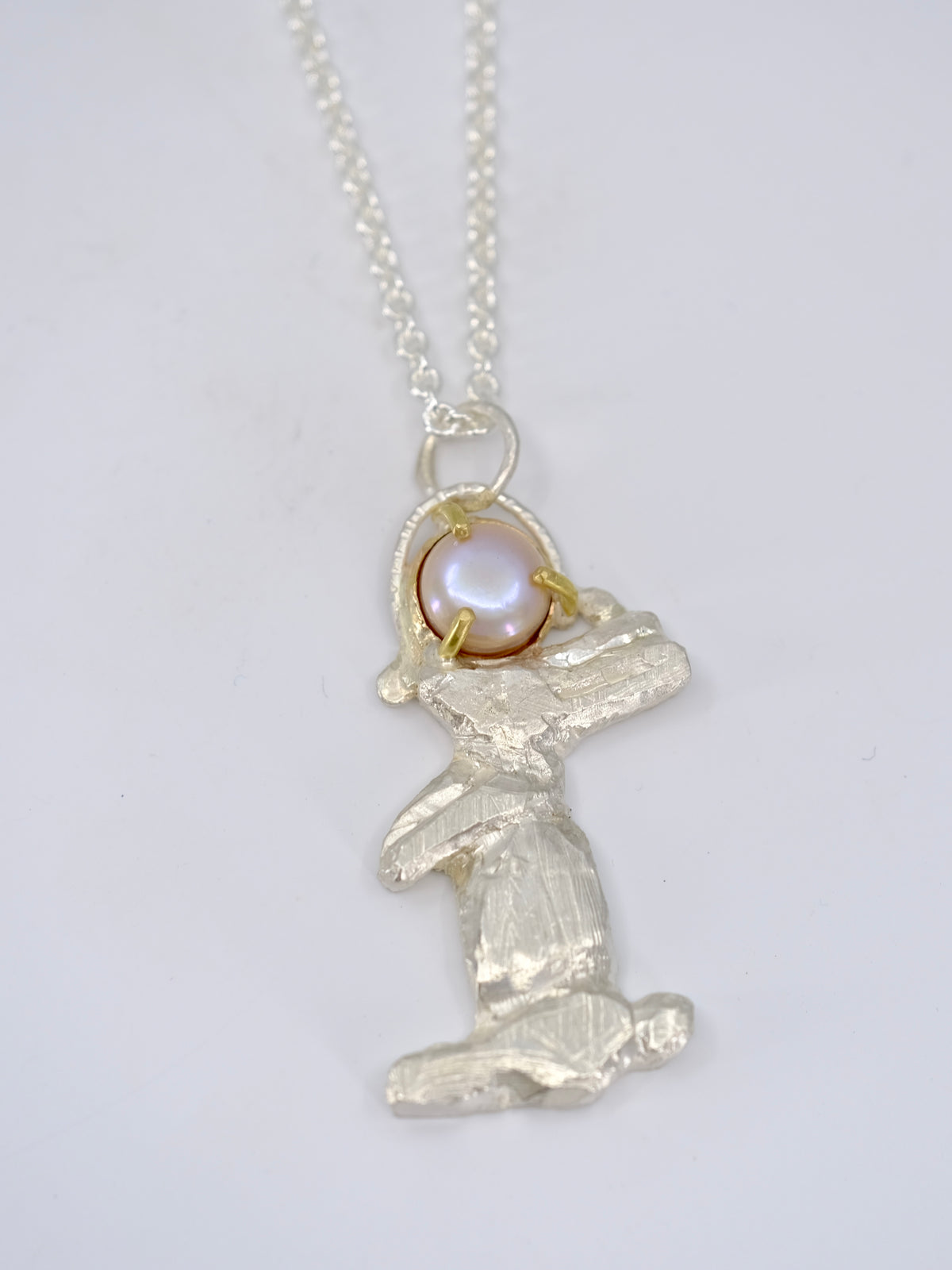 Standing Bunny and Pearl Pendant