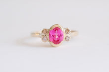 Load image into Gallery viewer, Pink Sapphire with Champagne Diamond Engagement or Special Occasion Ring
