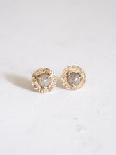 Load image into Gallery viewer, Grey Rosecut Diamond Stud Earrings
