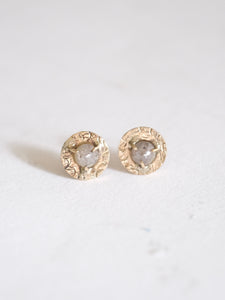 Grey Rosecut Diamond Stud Earrings