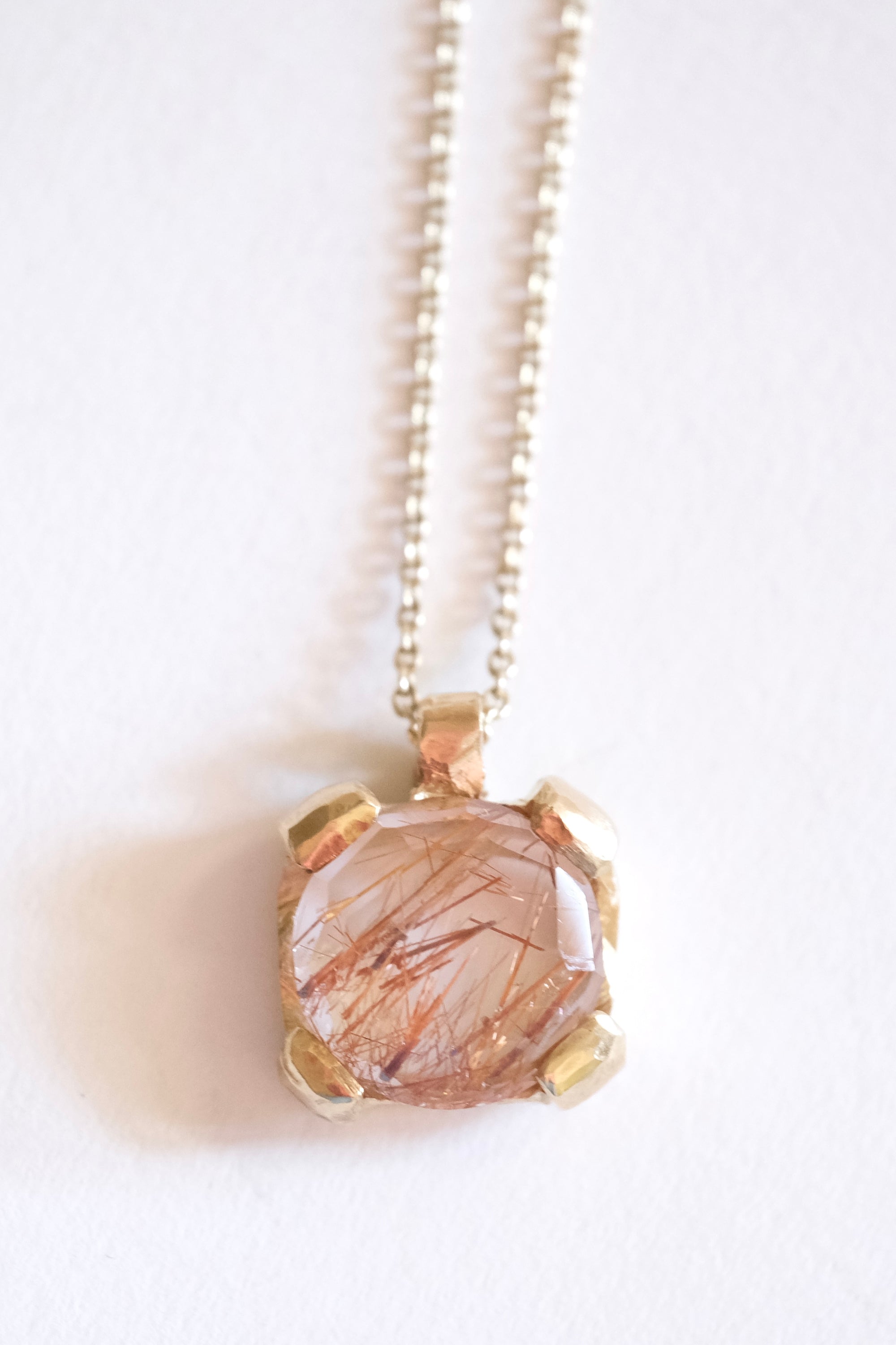 Rounded Rutilated Quartz Pendant