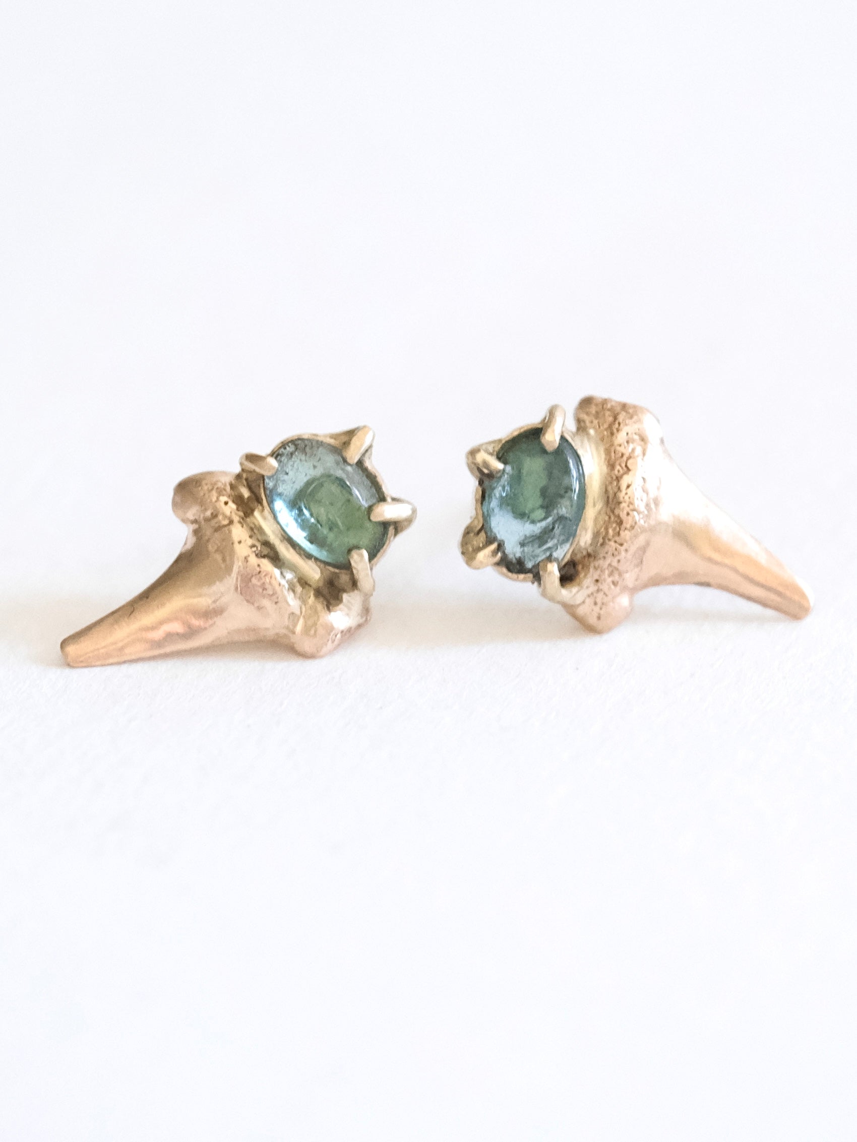 Tourmaline Shark Tooth Earrings