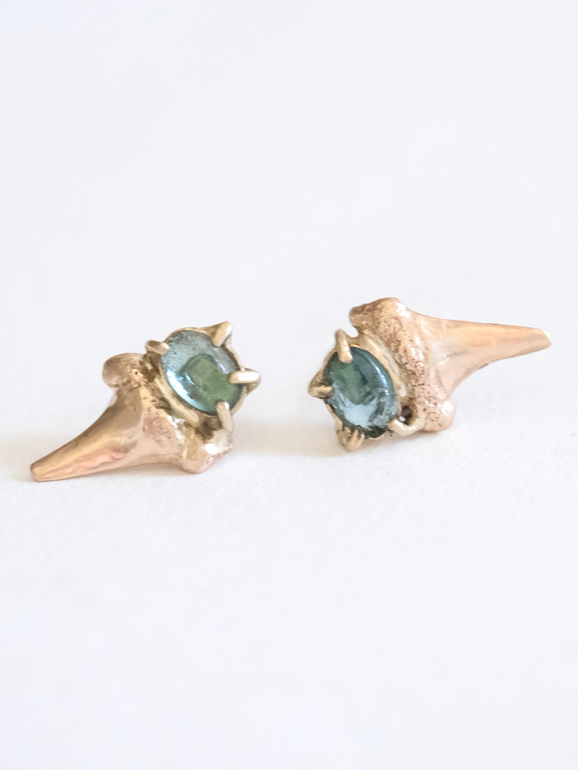 Tourmaline Shark Tooth Earrings