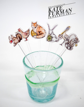 Load image into Gallery viewer, Critters &amp; Garnishes Acrylic Drink Stirrers
