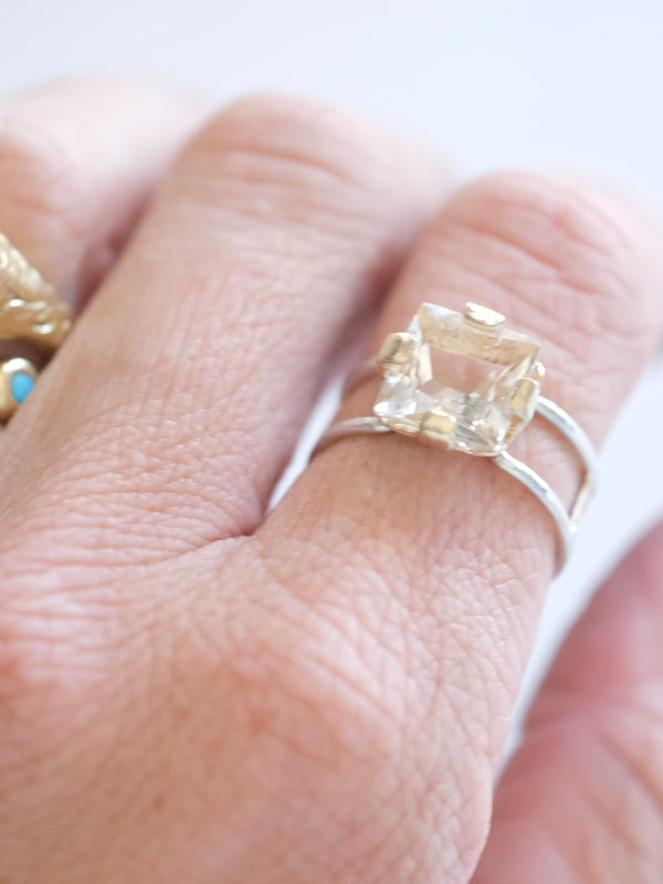 Geometric Quartz Ring